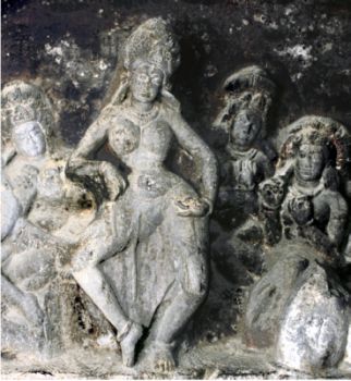 Dancer and musicians, Cave 7, Aurangabad, 6th century.