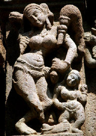Chauri bearer, Navabrahma temple group, Alampur, Andhra Pradesh, end 7th/early 8th century.