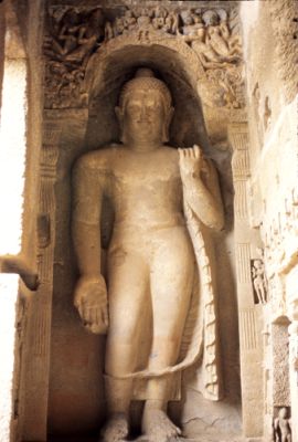 Colossal Buddha, Kanheri, 5th and 6th century. 