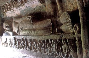 Mahaparinirvana, Cave 26, Ajanta, 6th century. 
