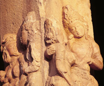 Sculpted Pillar, Durga temple, Aihole, 8th century.