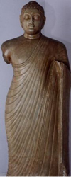 Standing Buddha, 3rd century A.D. (Archaeological Survey of India site museum, Amaravati). 