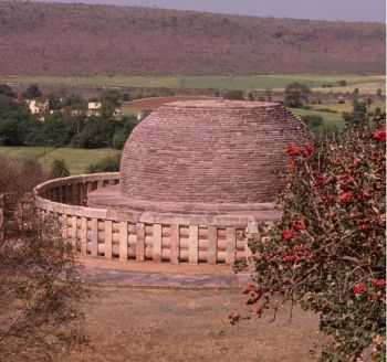 Stupa II, c. 100 B.C. Made in Sunga times, the sculptures on the vedika